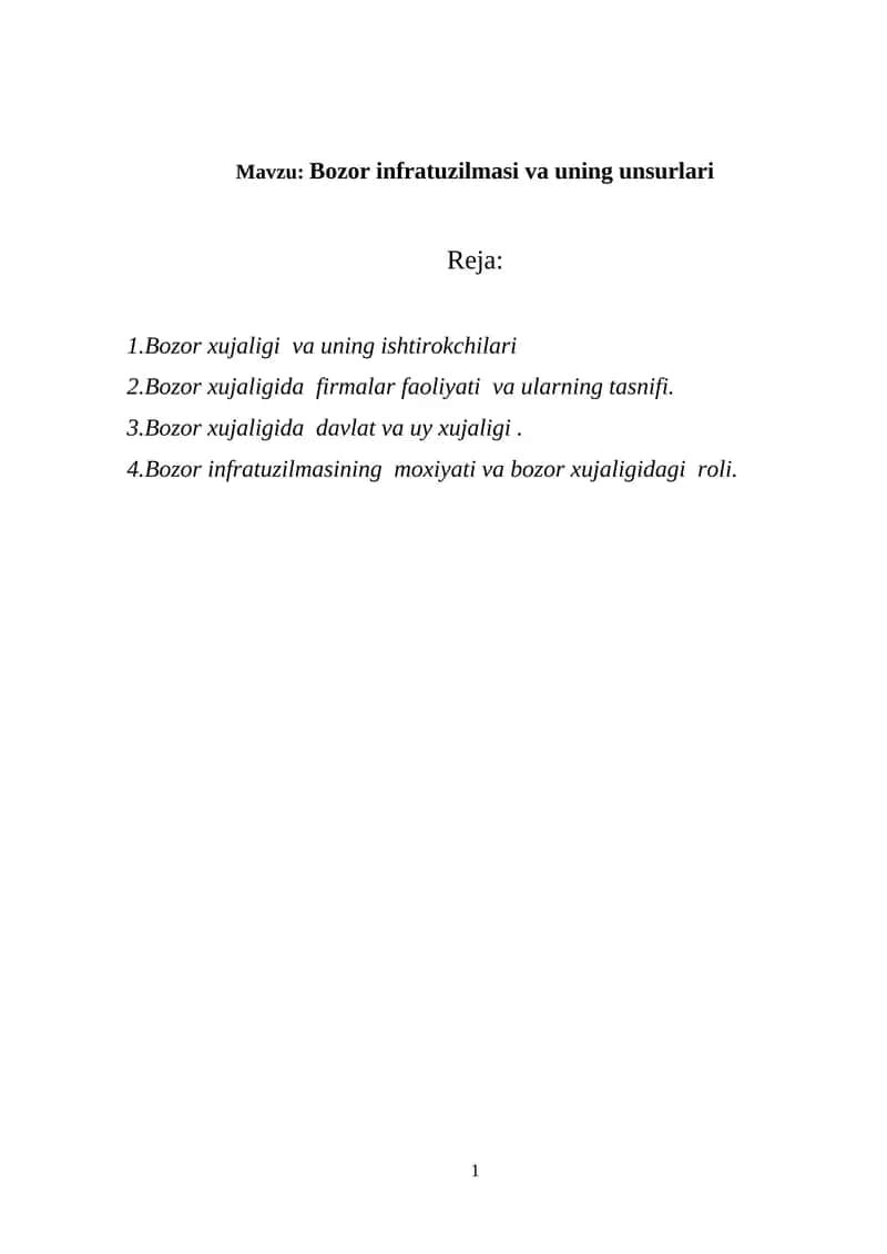 Bozor infratuzilmasi va uning unsurlari 1