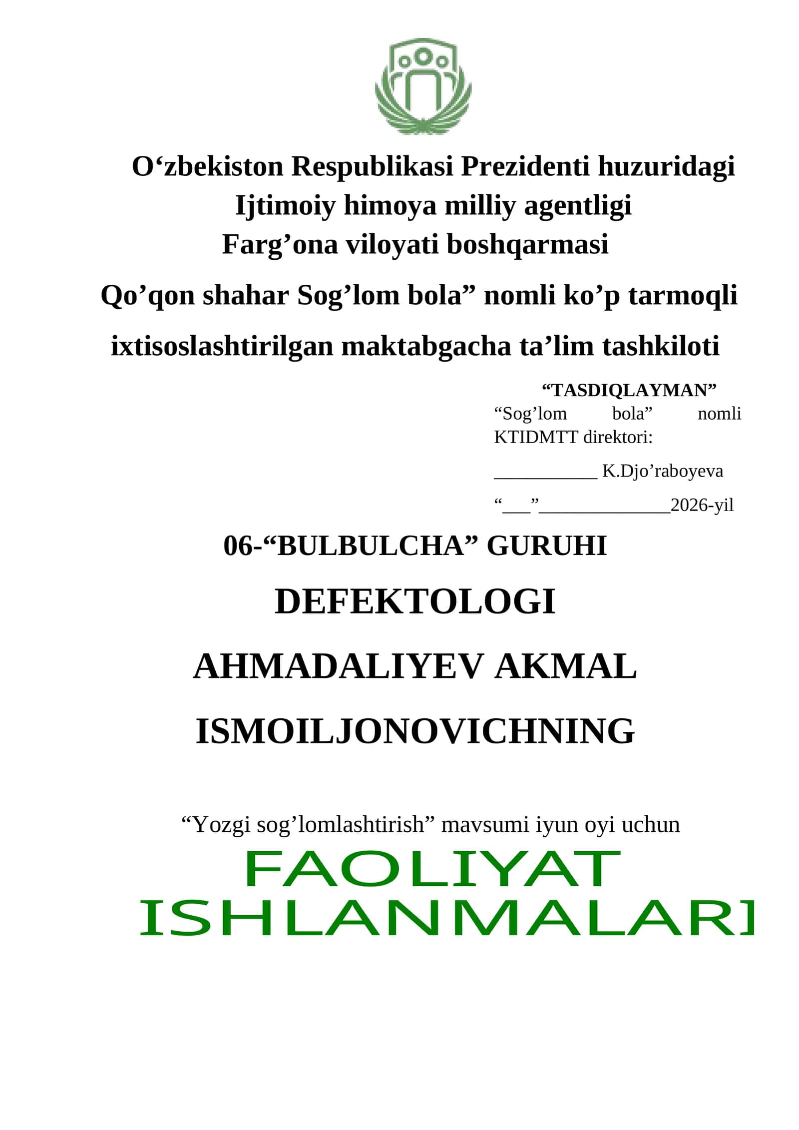 FAOLIYAT ISHLANMA Atrofimizdagi yozgi kamalak 1