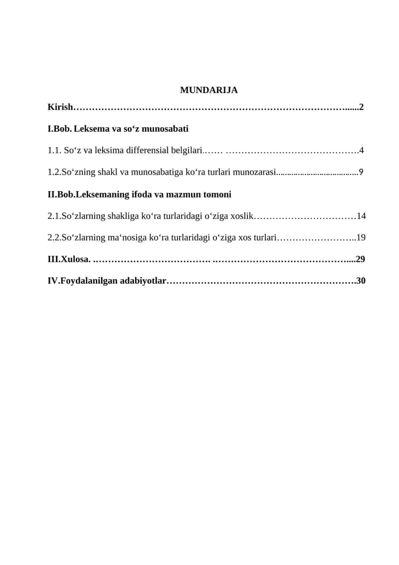 Leksema va so‘z munosabati 1