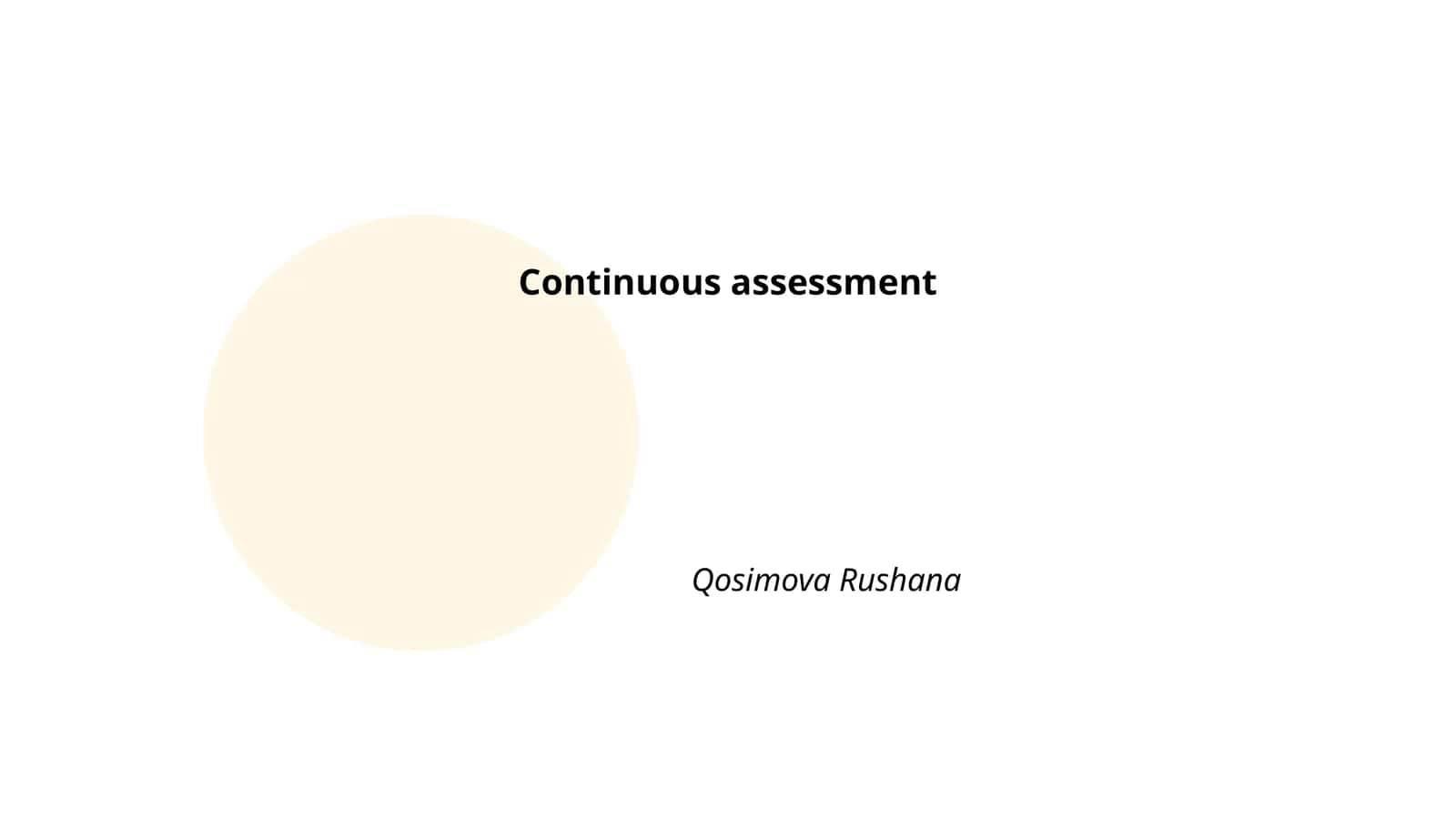 Continuous assessment 1