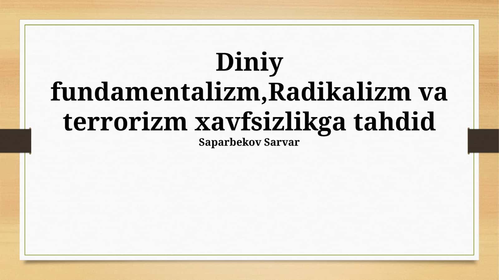 Dinning fundamentalizm tushunchasi 1