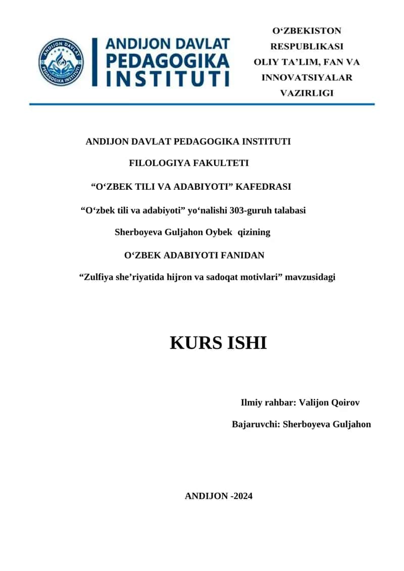 Zulfiya sheʼriyatida hijron va sadoqat motivlari 1