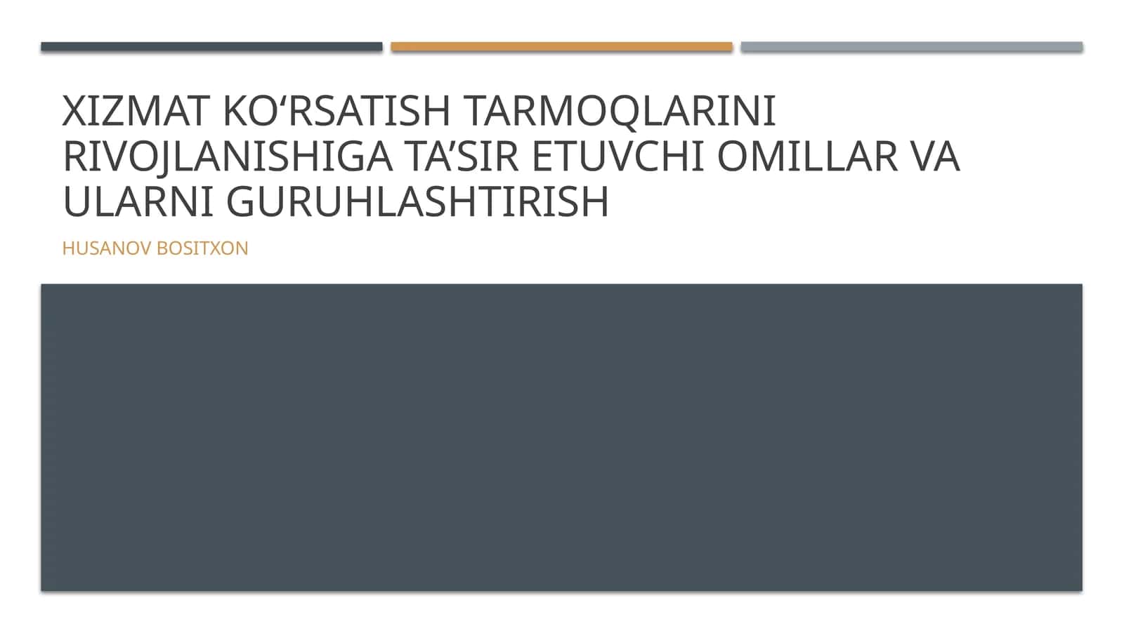 Xizmat koʻrsatish tarmoqlarini rivojlanishiga ta’sir etuvchi omillar va ularni guruhlashtirish 1