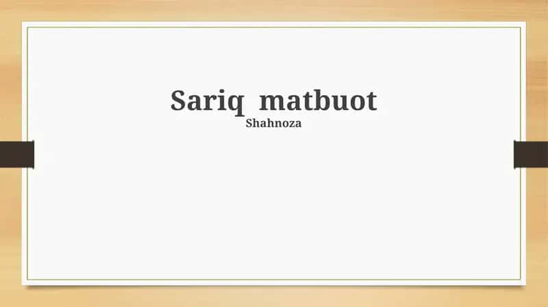 Sariq matbuot 1