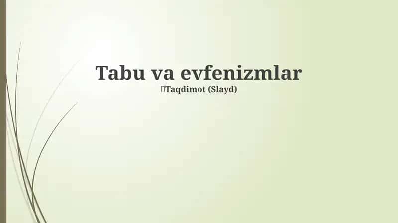 Tabu va efemizmlar 1