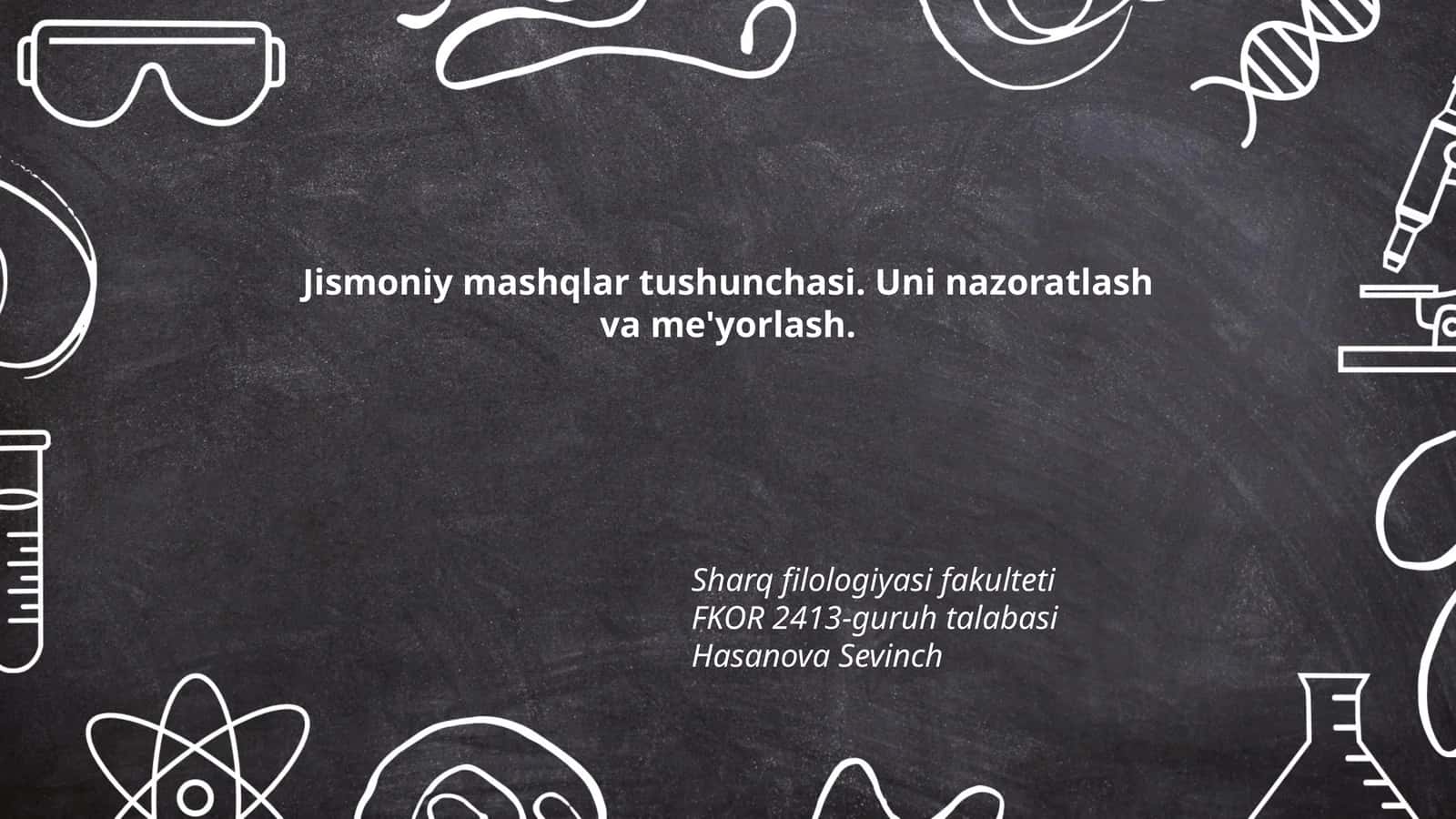 Jismoniy mashqlar tushunchasi 1