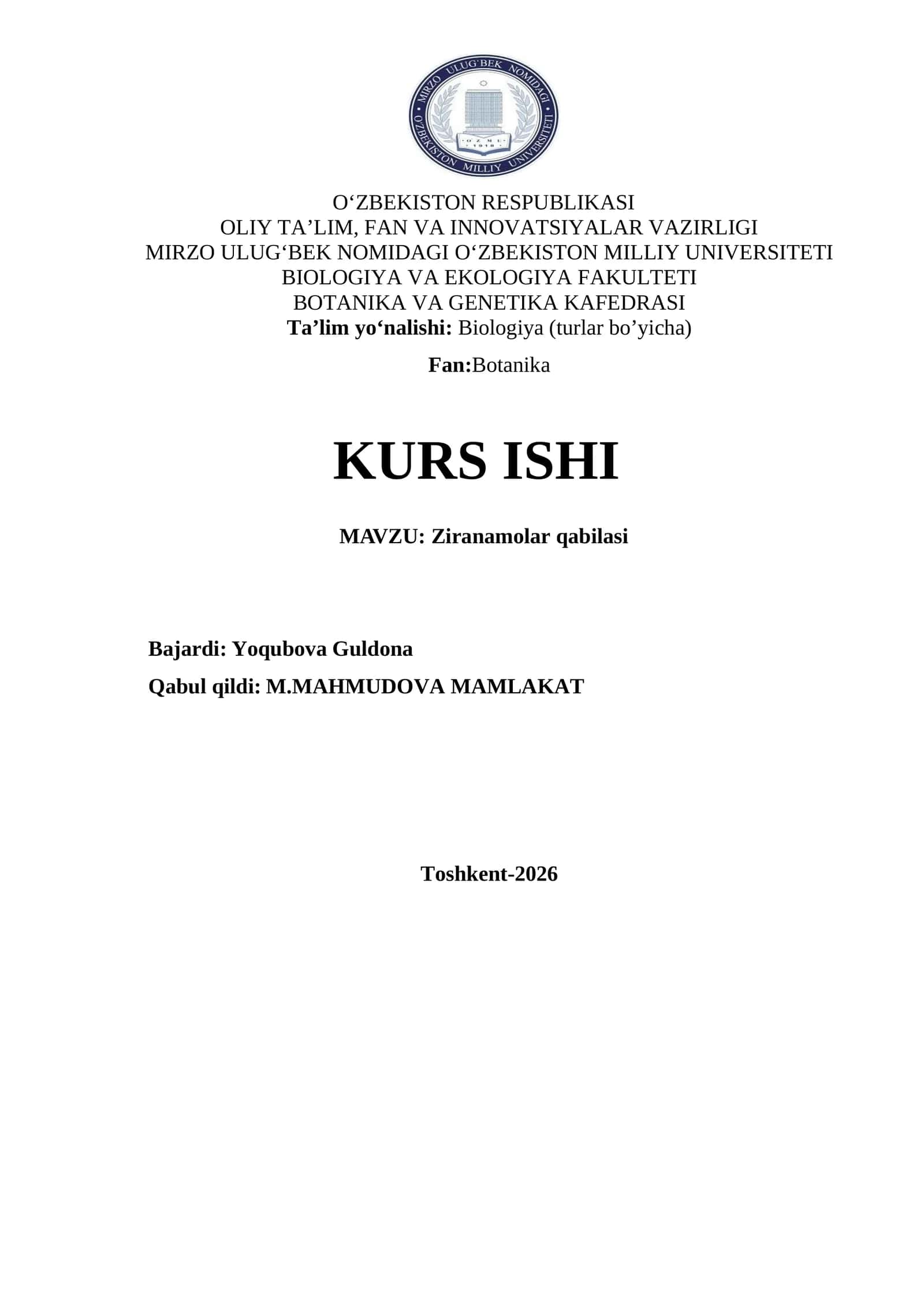 Ziranamolar qabilasi 1