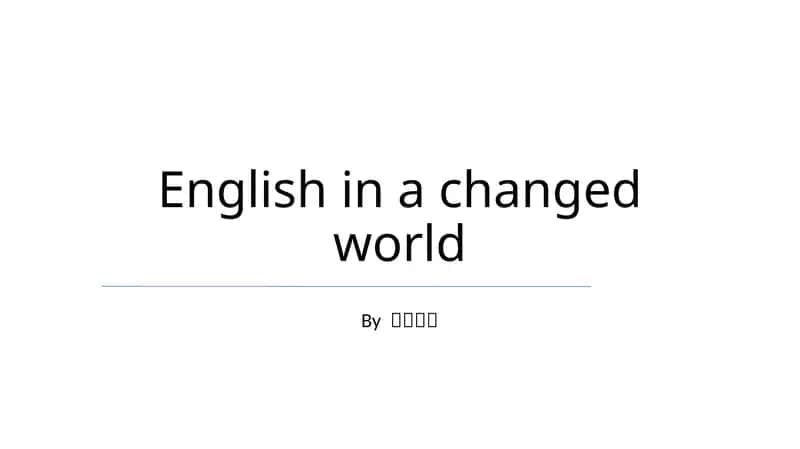 Ingliz tili dunyodagi o'zgaruvchanlikda 1