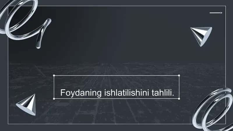Foydaning ishlatilishini tahlili 1