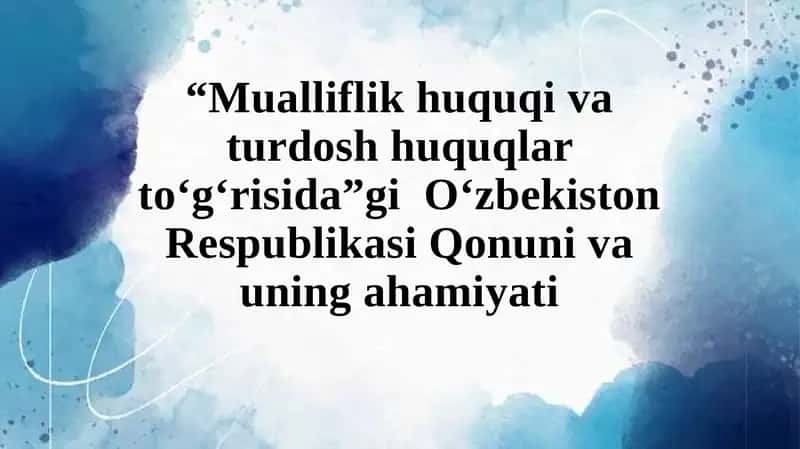 "Mualliflik huquqlari to'shka" 1