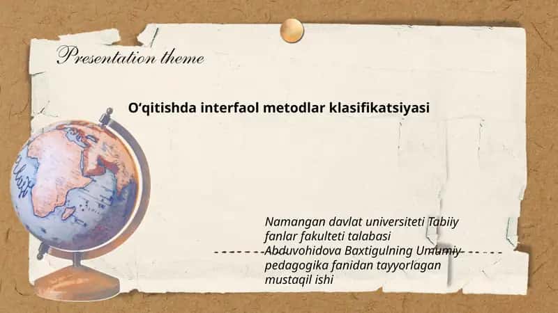 Oʻqitishda interfaol metodlar klasifikatsiyasi 1