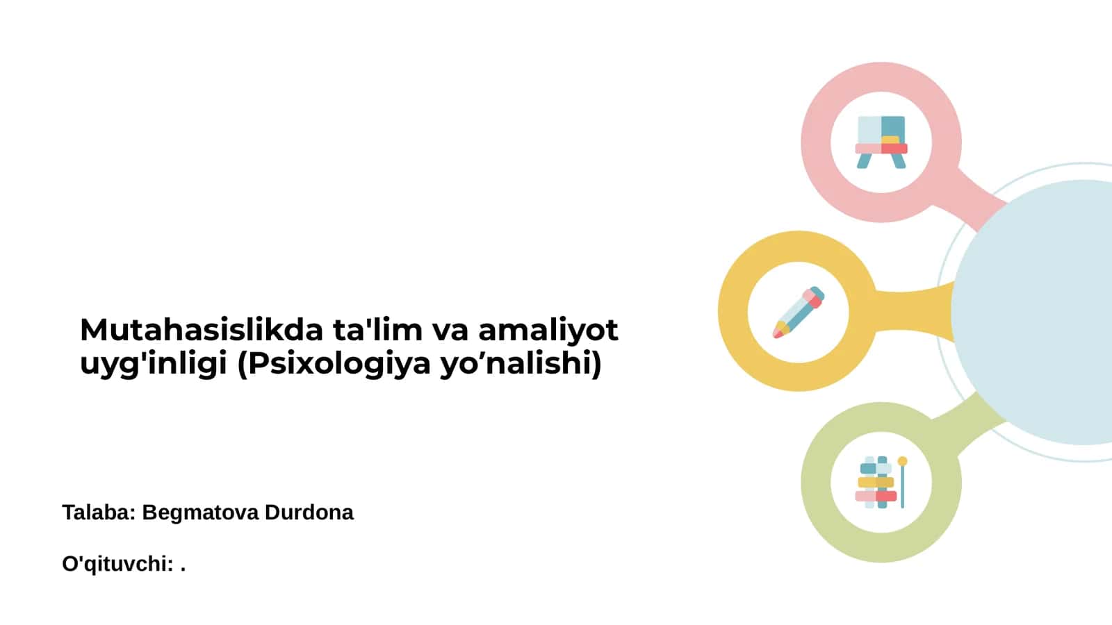 Mutahasislikda ta'lim va amaliyot uyg'inligi (Psixologiya yo’nalishi) 1