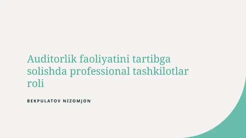 Professional tashkilotlar roli 1