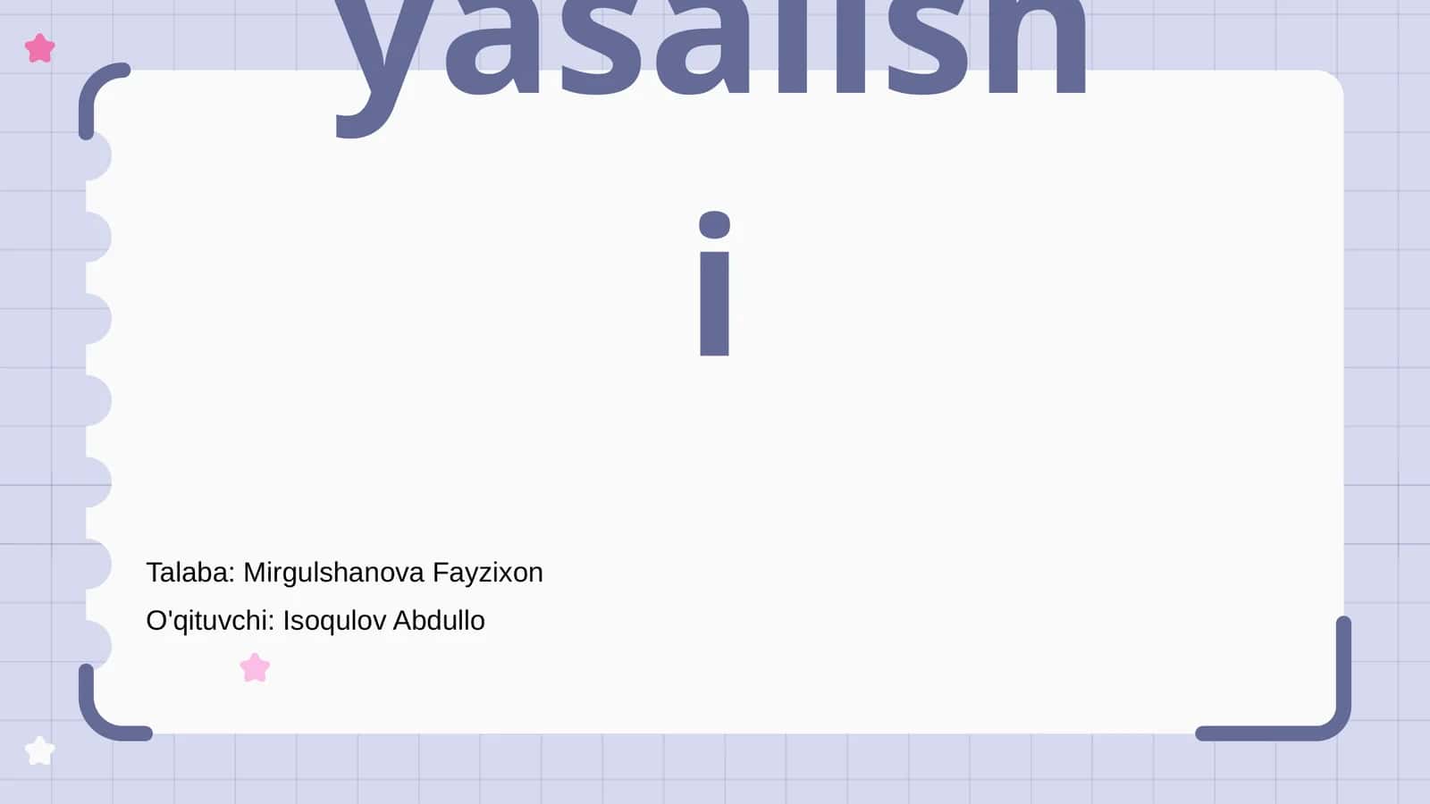 Sifatlarning yasalishi 1