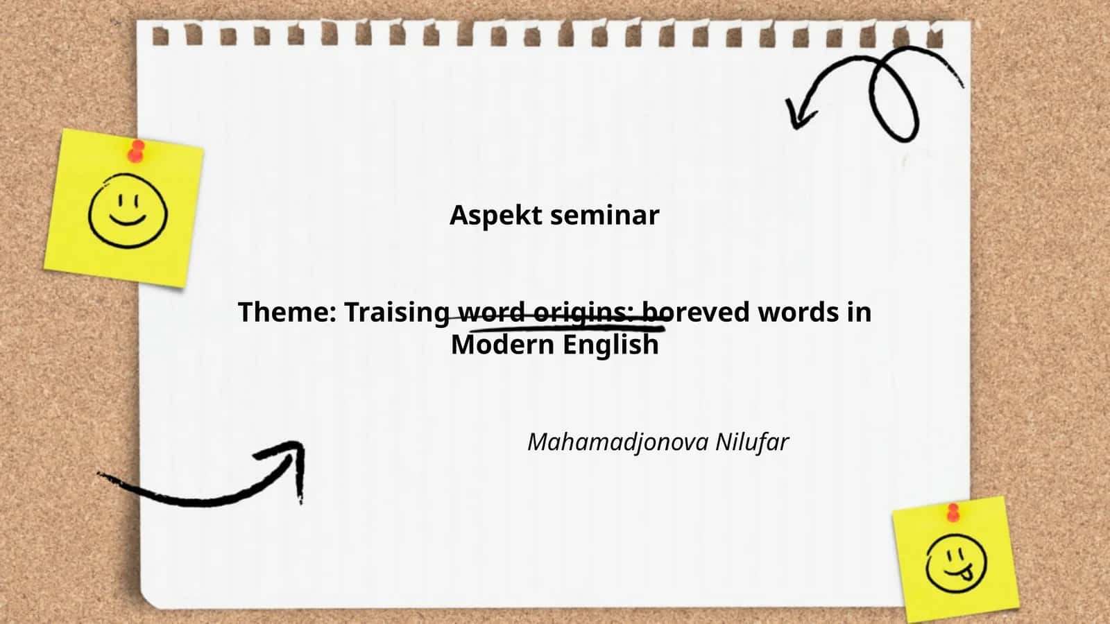 Seminar: Word Origins in Modern English 1