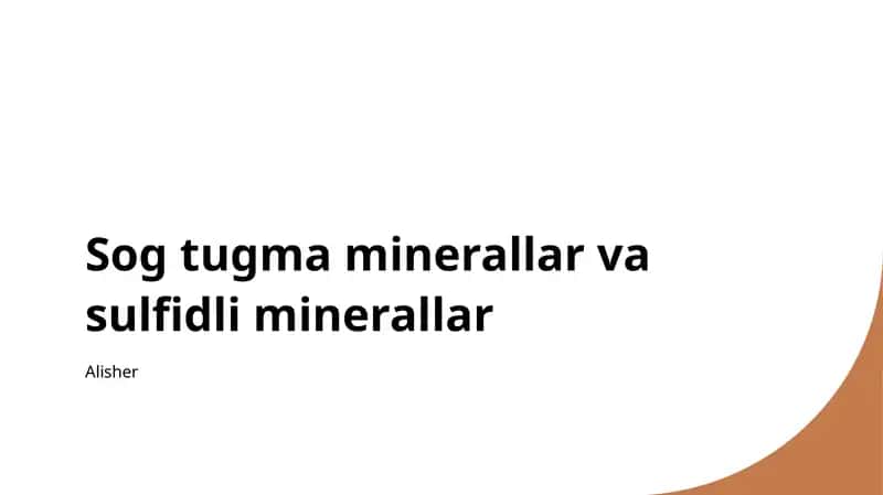 Sog tugma minerallar va sulfidli minerallar 1