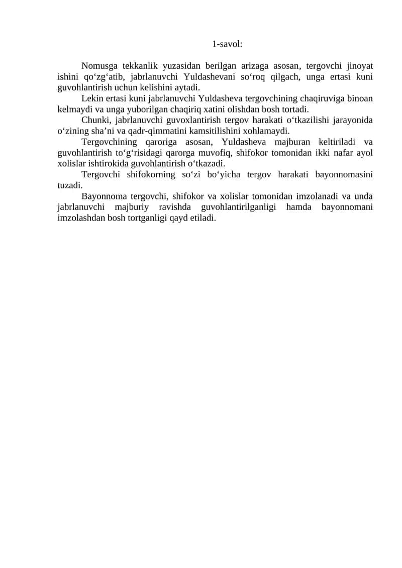 Ertasi kuni guvohlantirish 1