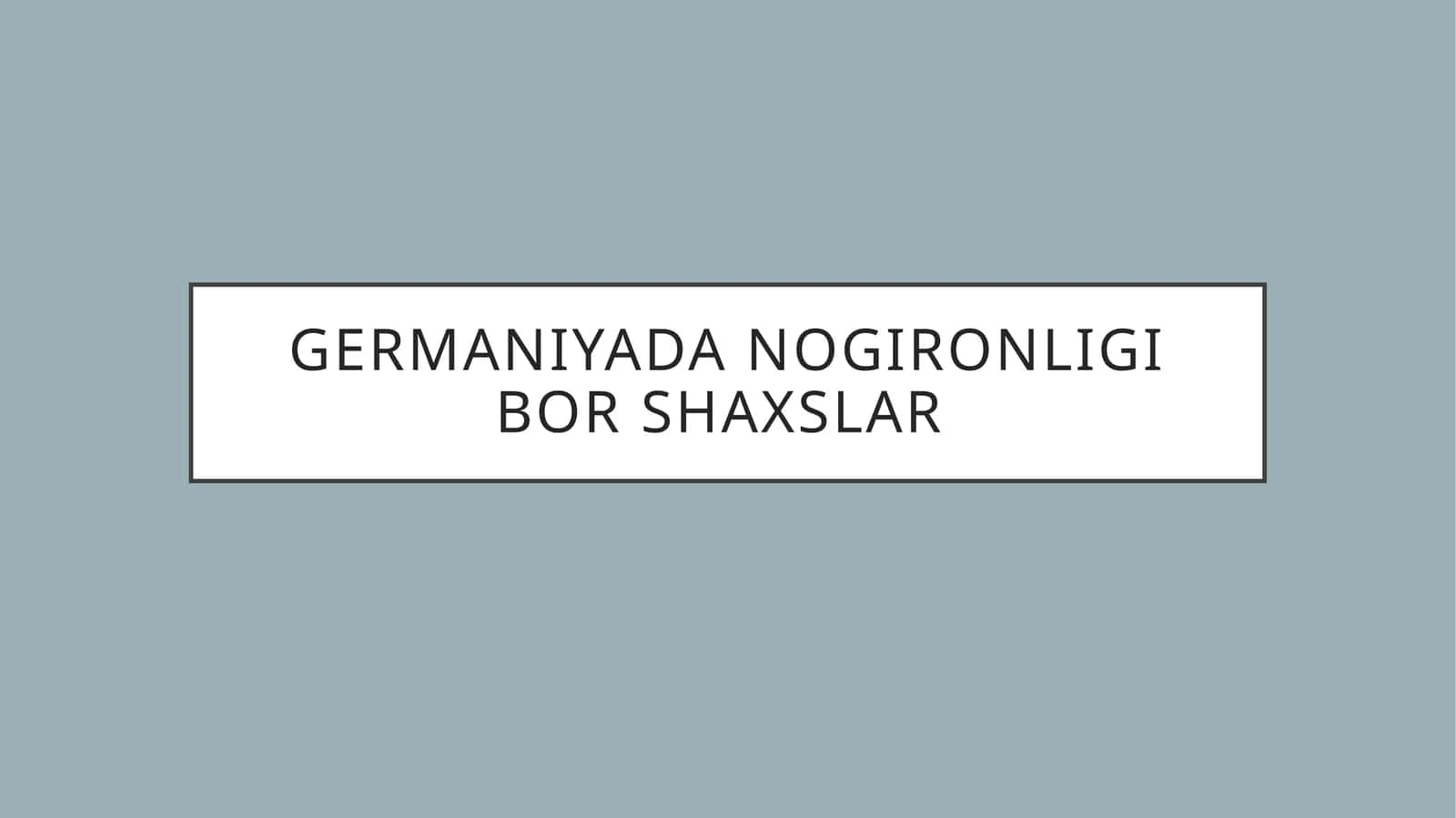 Germaniyada nogironlik haqida 1