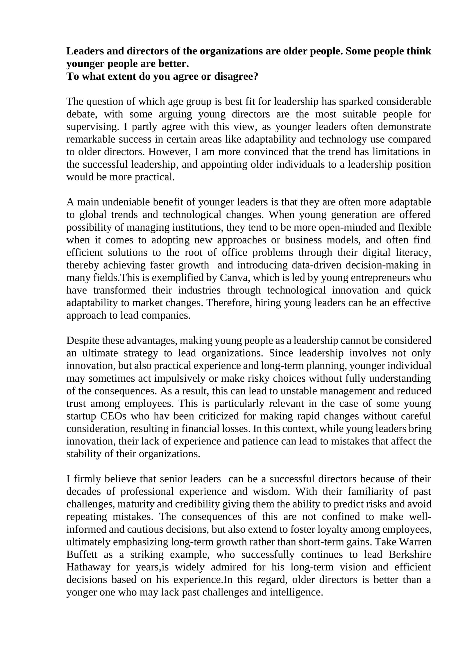 Young Leaders in Organizations 1