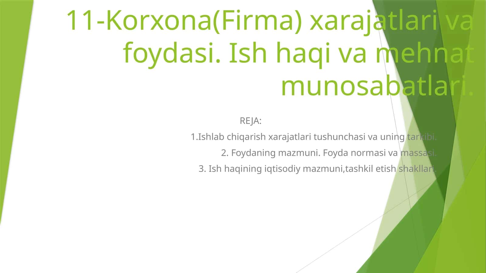 Ishlab chiqarish xarajatlari tushunchasi va uning tarkibi 1