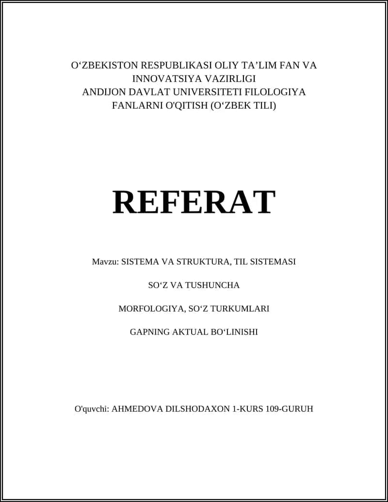 Til tizimi va struktura nazariyasi 1