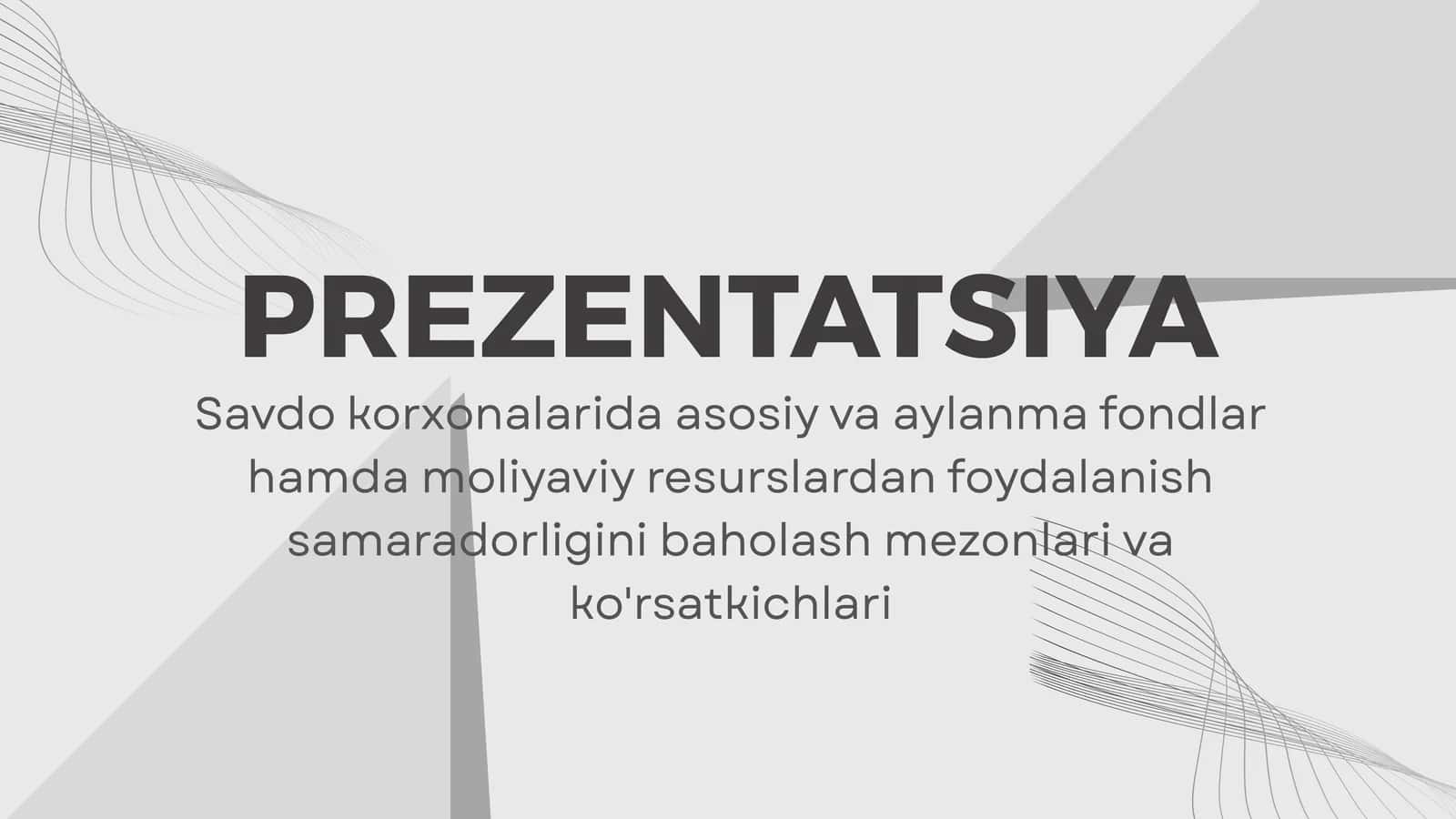 Savdo korxonalarida asosiy va aylanma fondlar hamda moliyaviy resurslardan foydalanish samaradorligini baholash mezonlari va ko'rsatkichlari 1