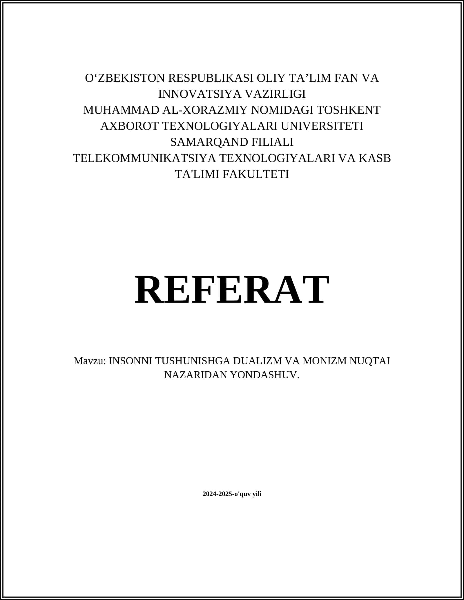 Dualizm tushunchasi va uning kelib chiqishi 1