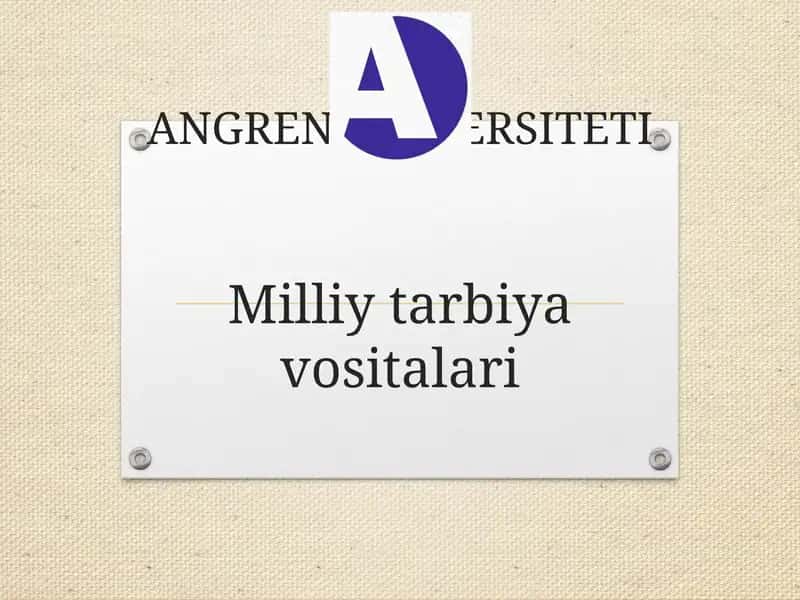 Tarbiya fanini o’qitish zaruriyati 1
