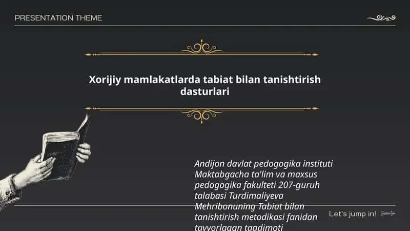 Tabiat bilan tanishtirish dasturlari 1