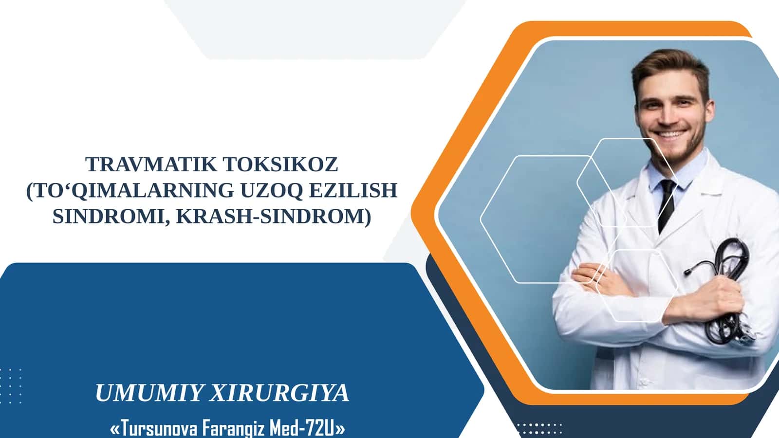 Travmatik toksikoz (to‘qimalarning uzoq ezilish sindromi, Krash-sindrom) 1