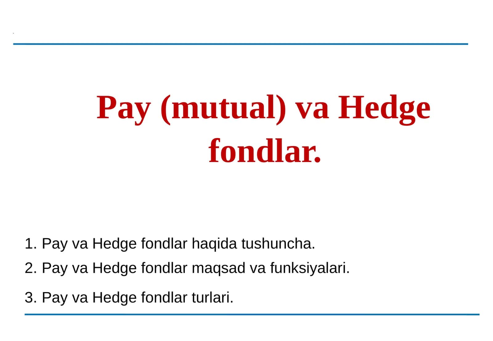 Pay va Hedgefondlar 1