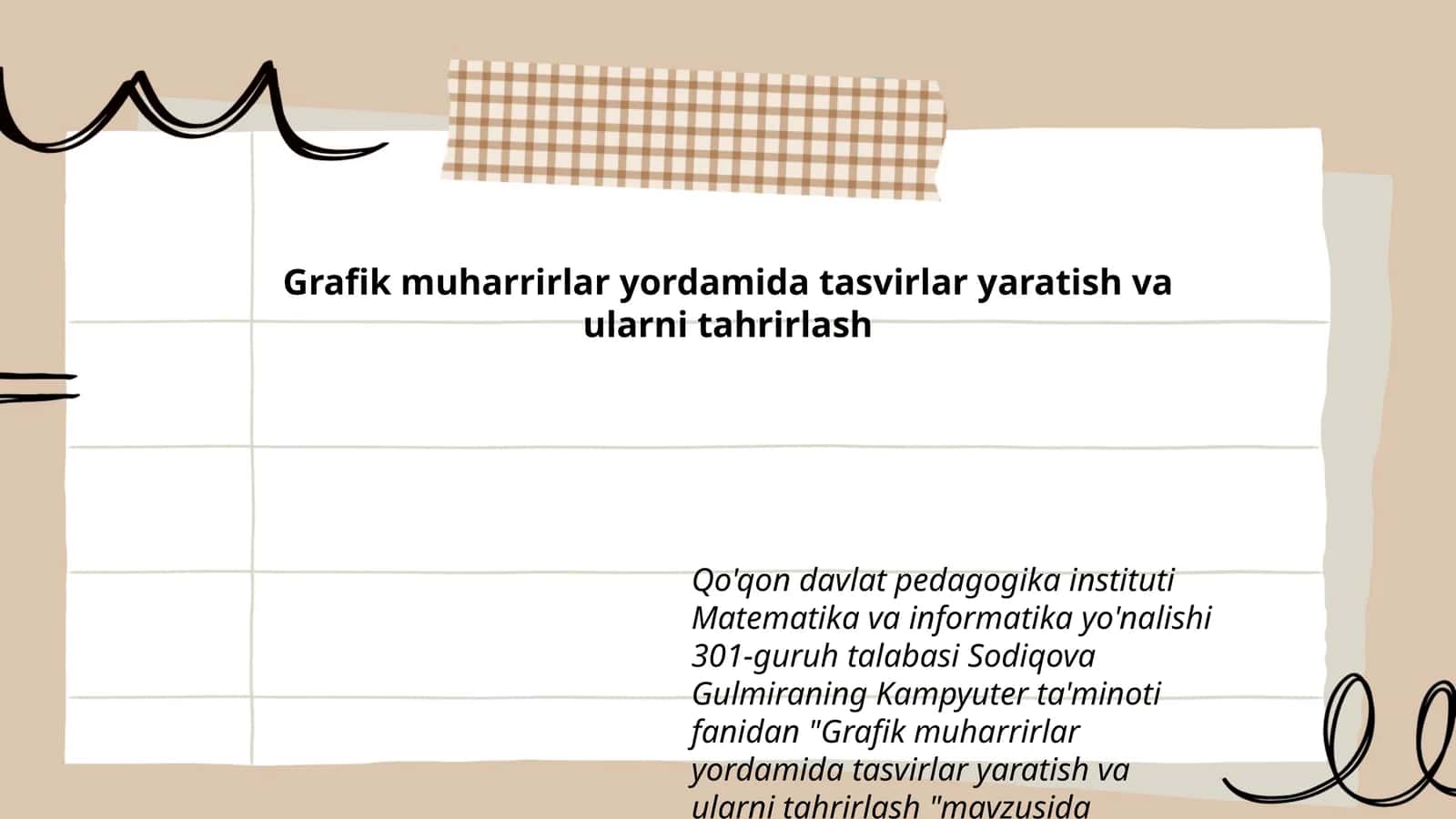 Grafik muharrirlar yordamida tasvirlar yaratish va ularni tahrirlash 1