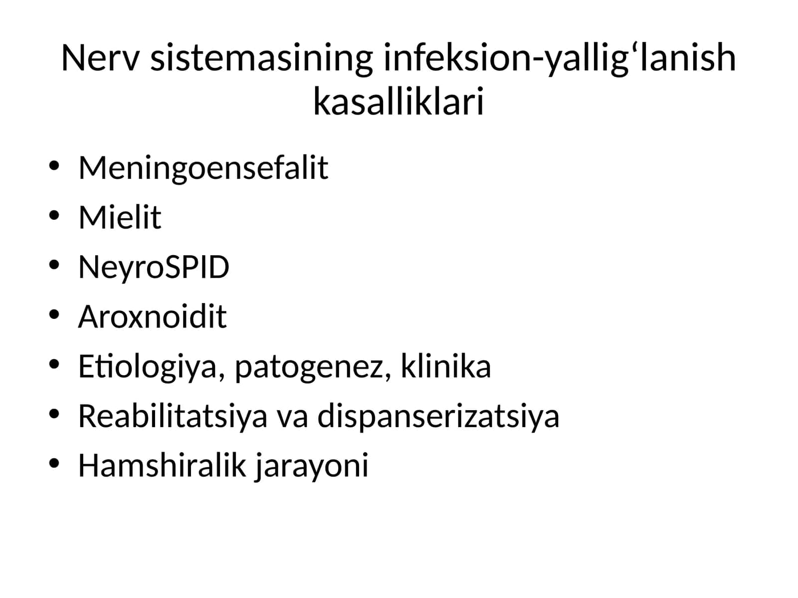 Nerv sistemasining infeksion-yallig‘lanish kasalliklari 1