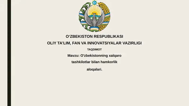 O'zbekistonning xalqaro tashkilotlar bilan hamkorligi 1