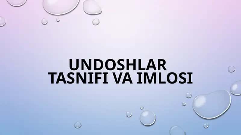 Undosh tovushlar 1