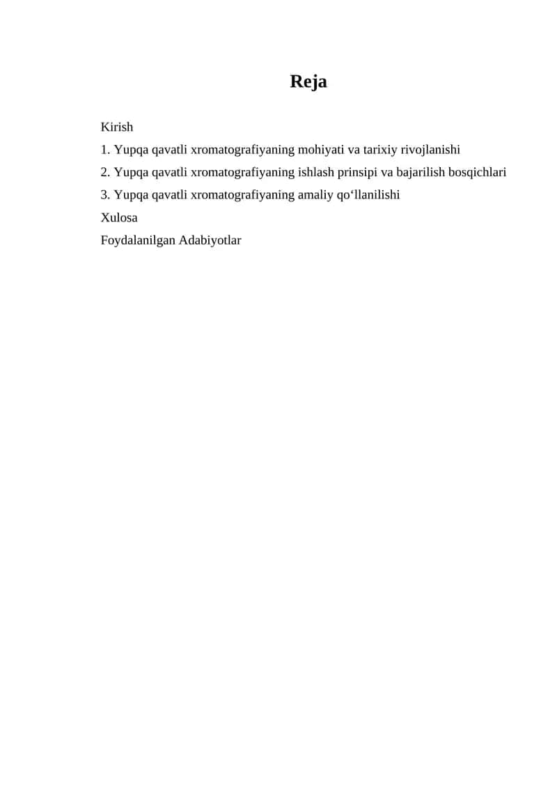 Yupqa qavatli xromotografiya (YQX) 1