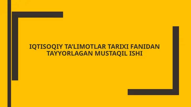 IX–XI ASRLARDA O‘RTA OSIYODAGI IQTISODIY FIKRLAR 1