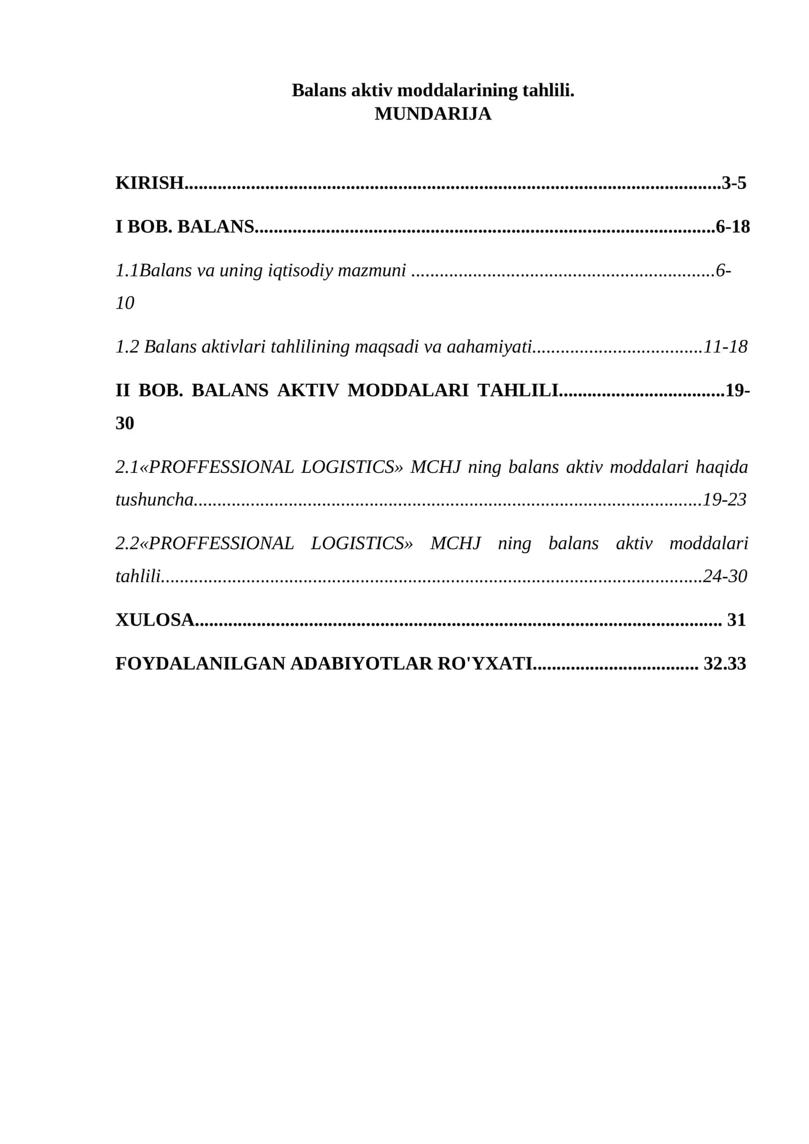Balans aktiv moddalarining tahlili 1