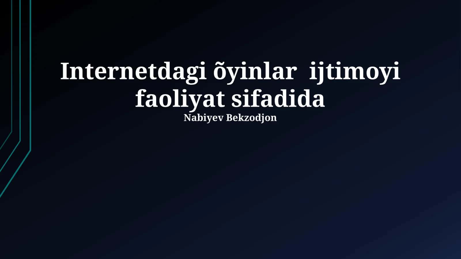 Onlayn O'yinlarning Ijtimoiy Ta'siri 1