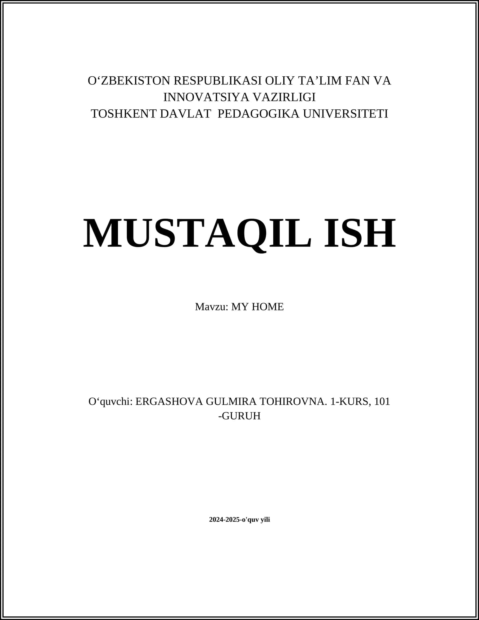 MY HOME 1