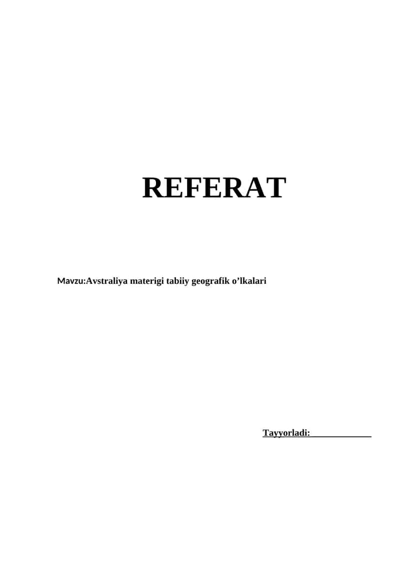 Avstraliya materigi tabiiy geografik o’lkalari 1