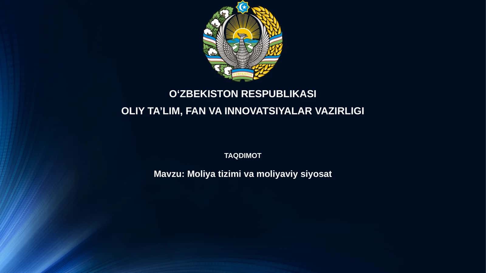 O'zbekiston Moliyaviy Tizimi 1