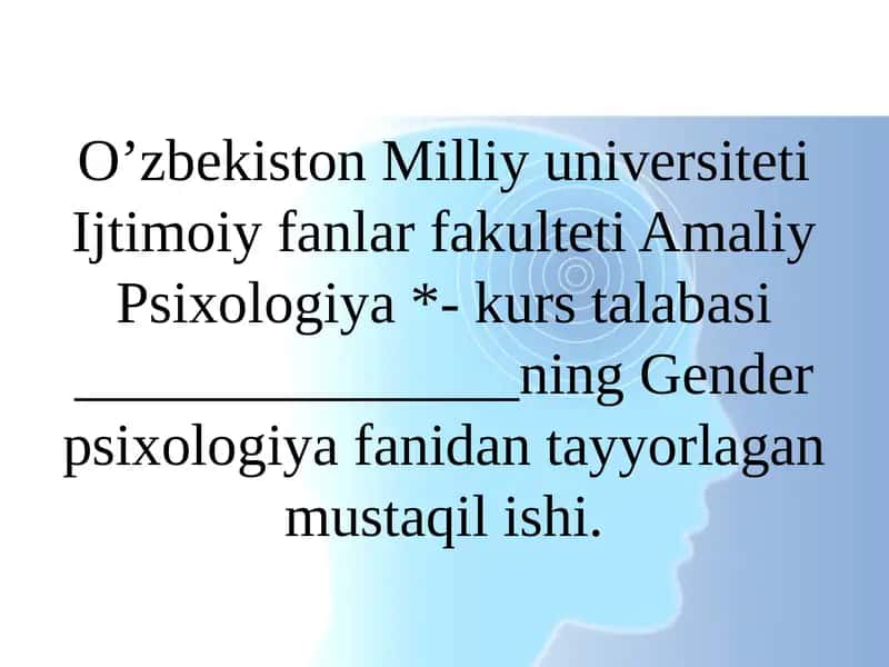 Amaliy Psixologiya Gender Psixologiyasi 1