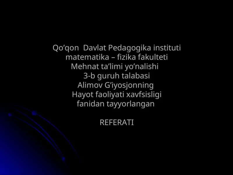 Mehnatni muhofaza qilishning qonuniy – huquqiy asoslari 1