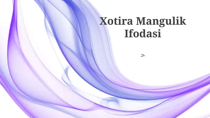 Xotira Mangulik Ifodasi 1
