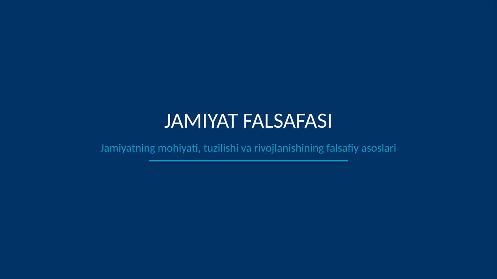 Jamiyat falsafasi 1