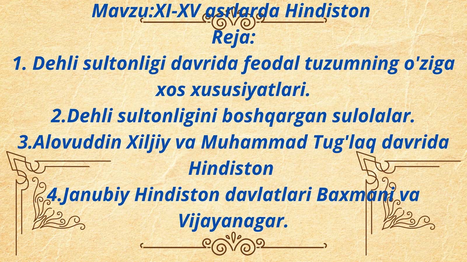 XI XV asrlarda Hindiston 1