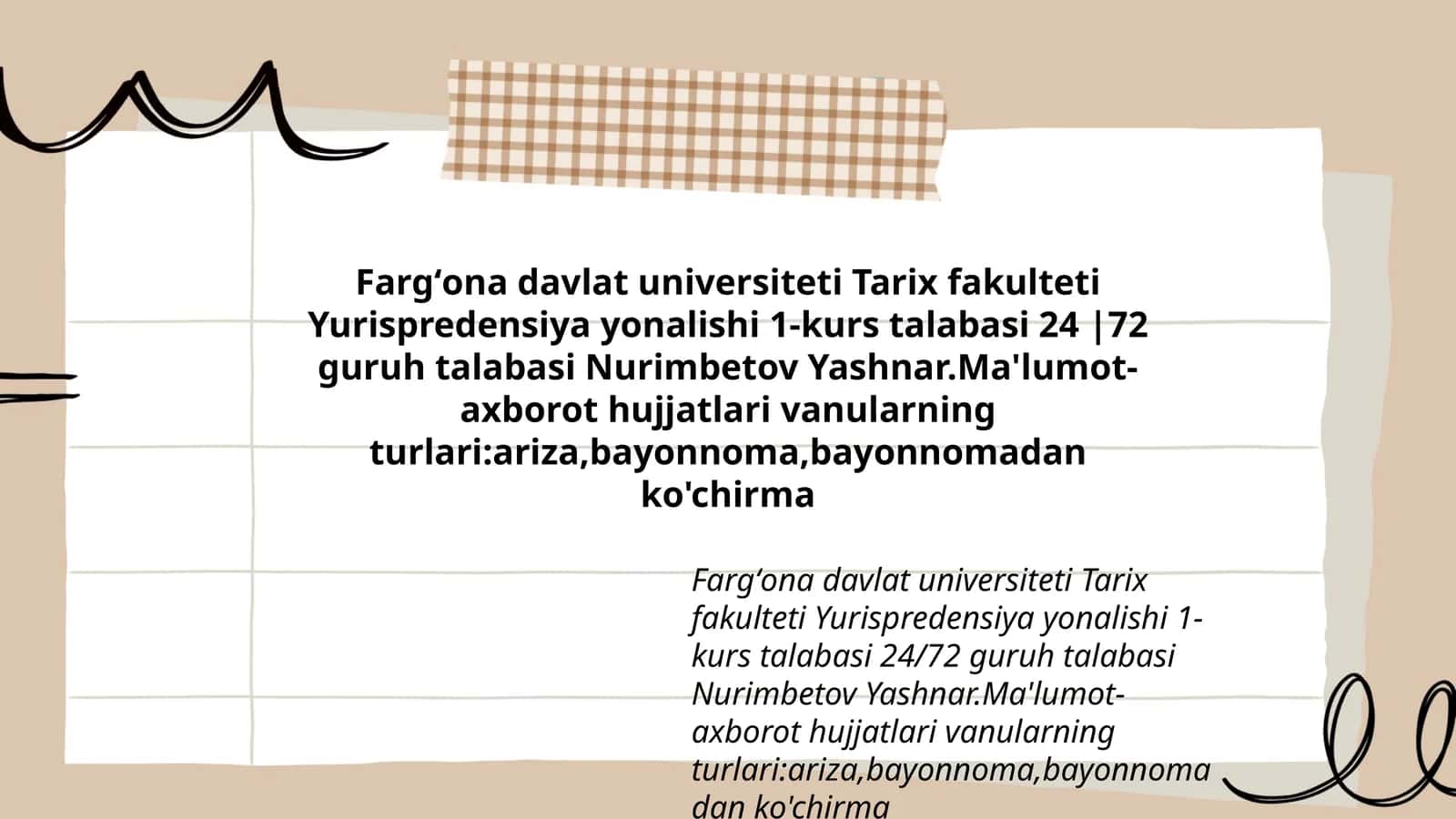 Ma'lumot-axborot hujjatlari vanularning turlari 1