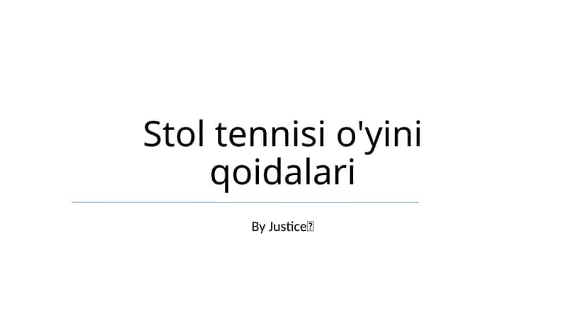 Stol tennisi o'yini qoidalari 1