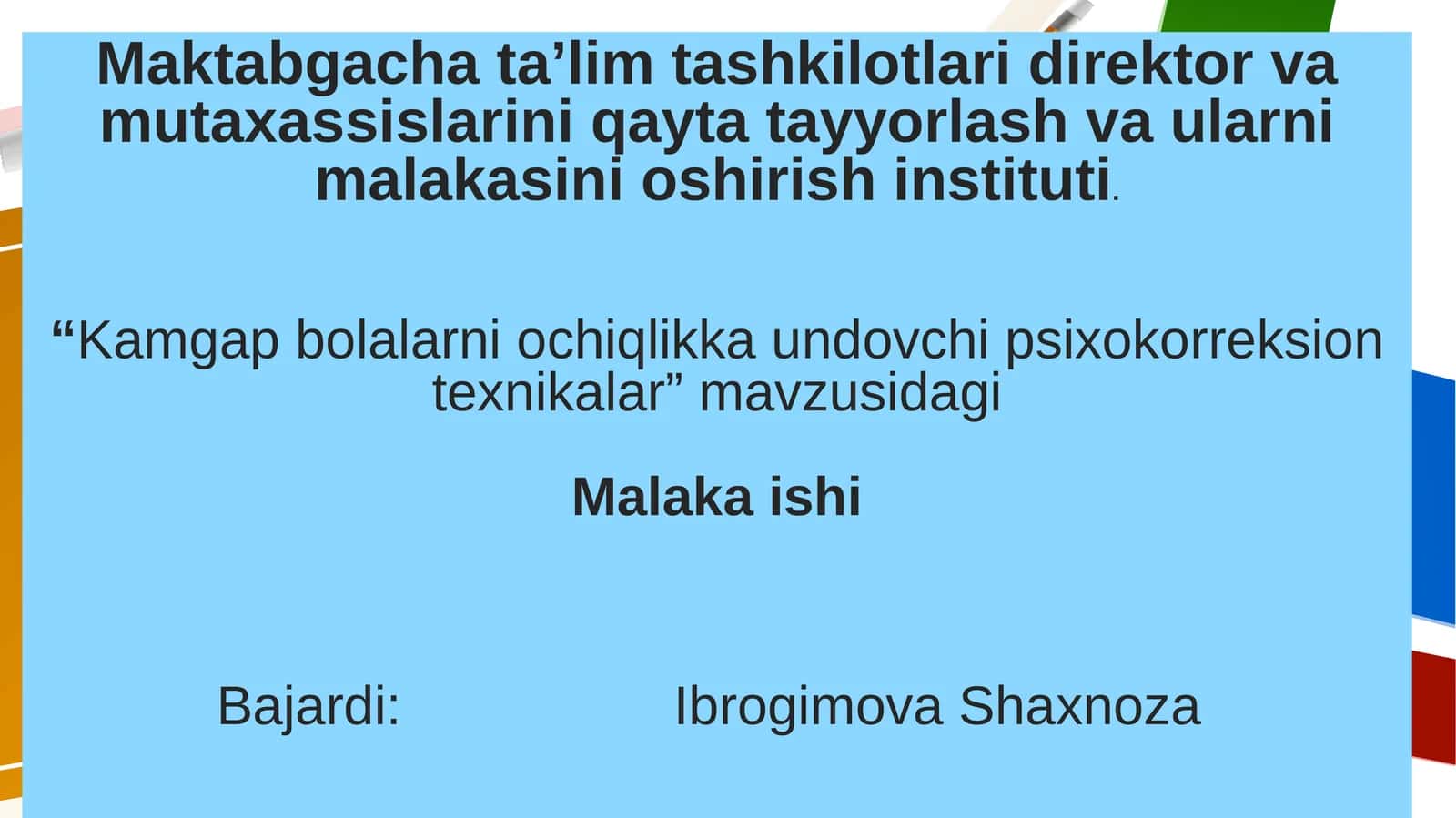 Kamgap bolalarni ochiqlikka undovchi psixokorreksion texnikalar 1